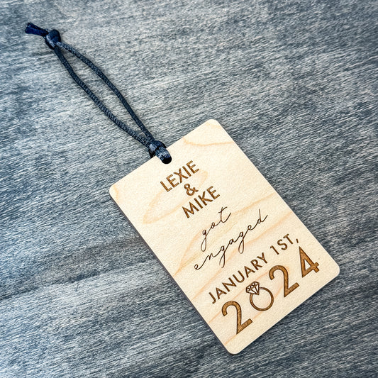 Custom Wood Ornaments: Engaged