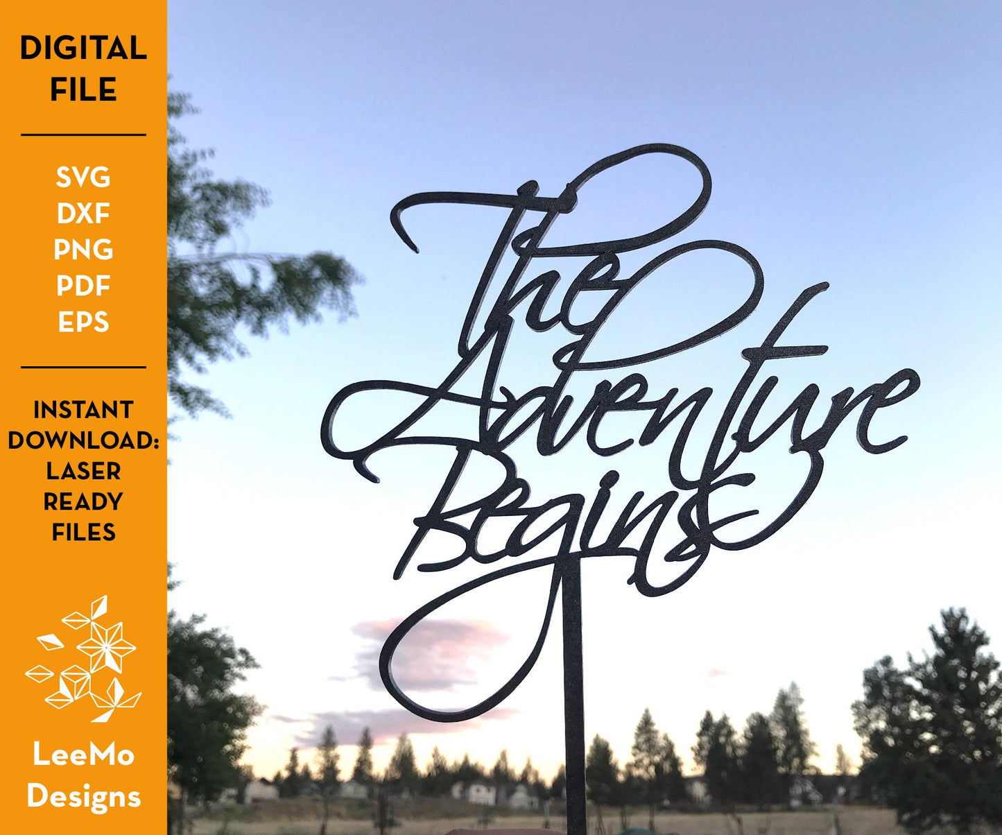 Digital Download: The Adventure Begins Cake Topper - LeeMo Designs