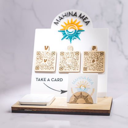 QR Code Display Stand: Wood + Acrylic
