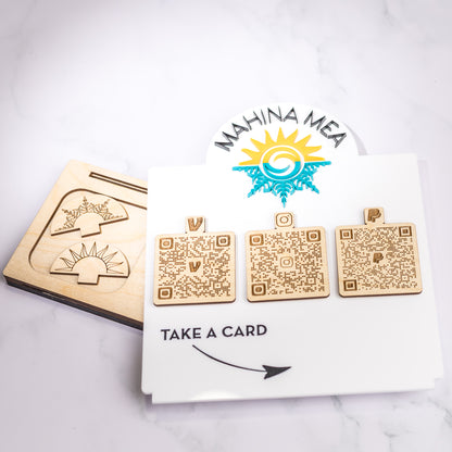 QR Code Display Stand: Wood + Acrylic