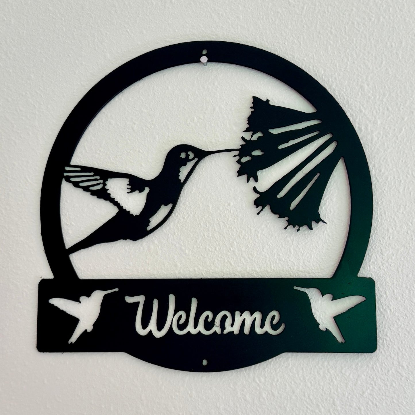 Hummingbird Welcome Sign
