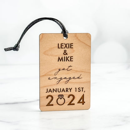 Custom Wood Ornaments: Engaged