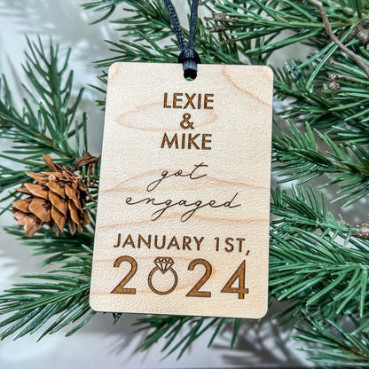 Custom Wood Ornaments: Engaged