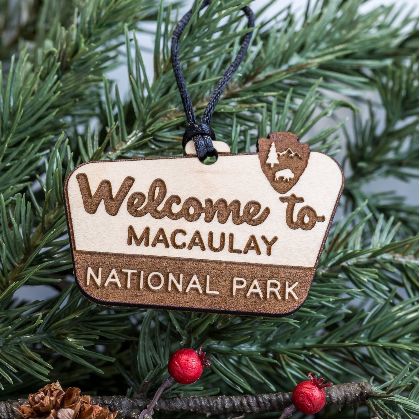 Custom Wood Ornaments: National Park Name Sign