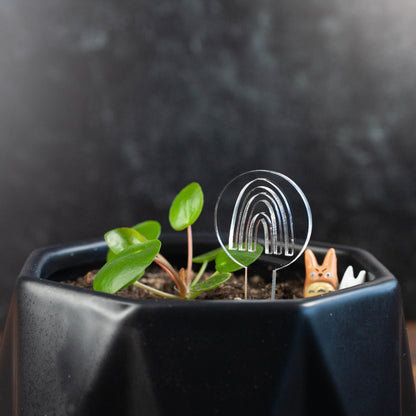 Funny Plant Markers - Laser Cut & Laser Engraved Clear Acrylic - Rainbow - by LeeMo Designs in Bend, Oregon
