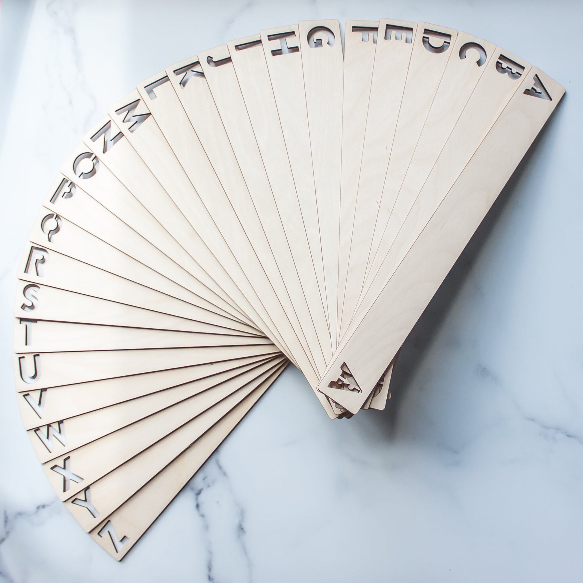 Vinyl Record Dividers - Laser Cut Wood - A-Z cut out letters by LeeMo Designs in Bend, Oregon