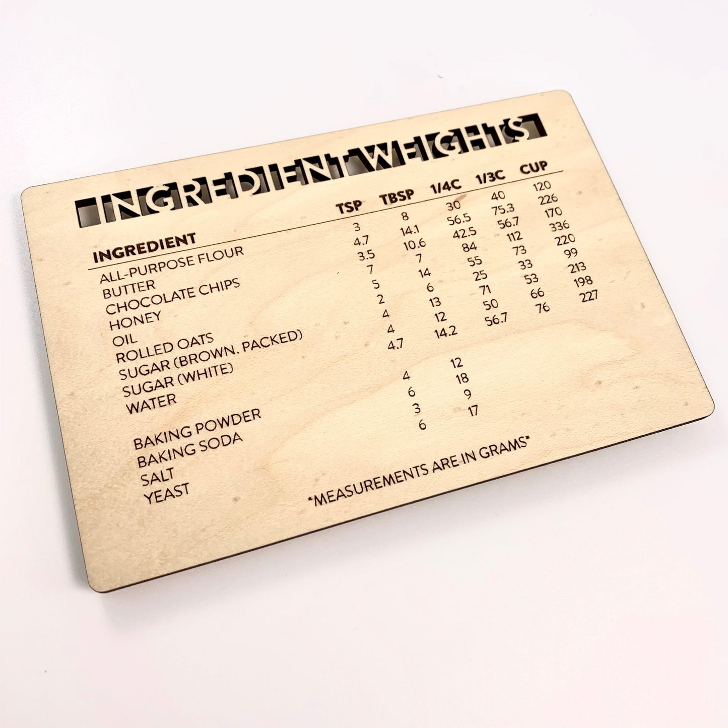 Baking Weight Conversion Chart Measurements Magnet - LeeMo Designs