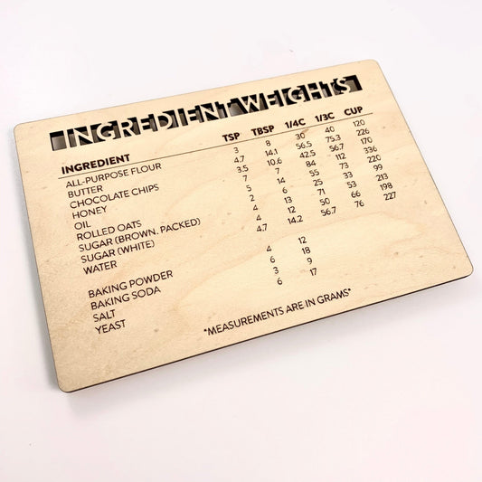 Baking Weight Conversion Chart Measurements Magnet - LeeMo Designs