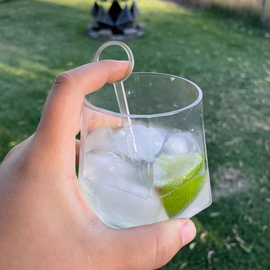 Cocktail Picks - Personalized Text - Frosted pick in gin and tonic mocktail -Laser Cut by LeeMo Designs