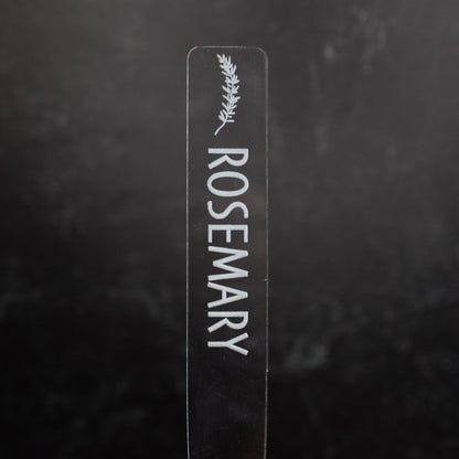 Herb Garden Marker Laser Cut Clear Acrylic Rosemary Image Icon by LeeMo Designs in Bend, OR