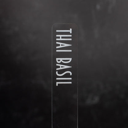 Herb Garden Marker Laser Cut Clear Acrylic Basil Modern Font by LeeMo Designs in Bend, OR