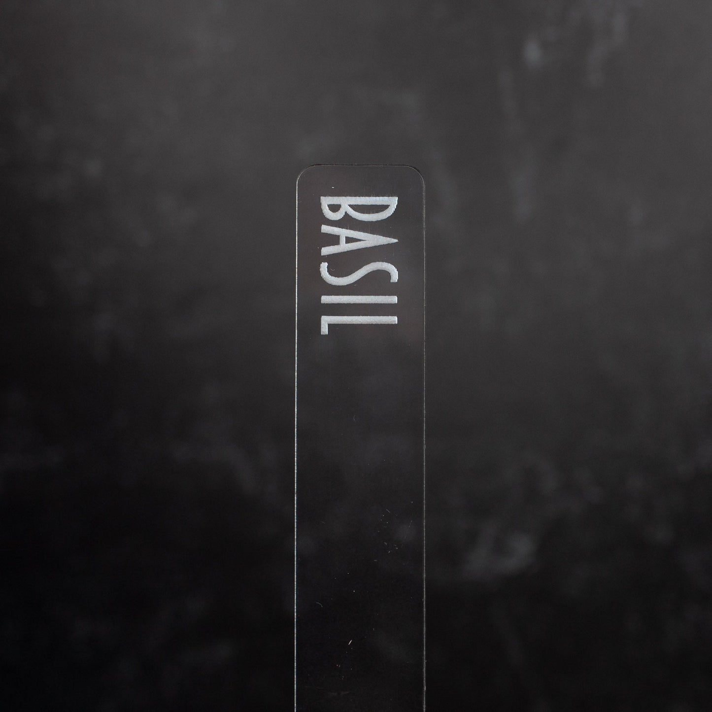 Herb Garden Marker Laser Cut Clear Acrylic Basil Modern Font by LeeMo Designs in Bend, OR