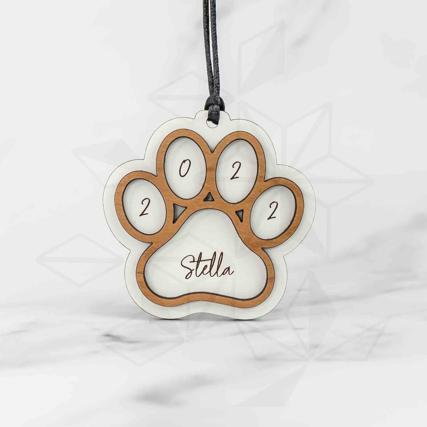 Custom Wood Ornaments: 3D Paw Print - LeeMo Designs