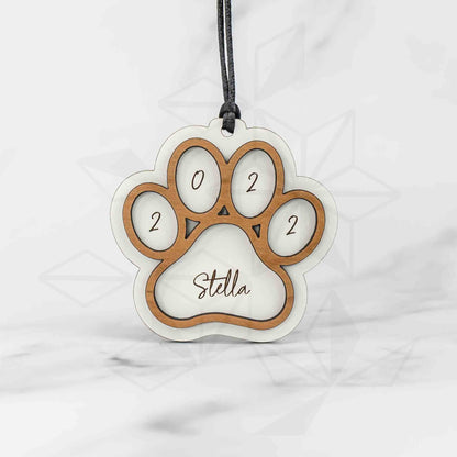 Custom Wood Ornaments: 3D Paw Print - LeeMo Designs