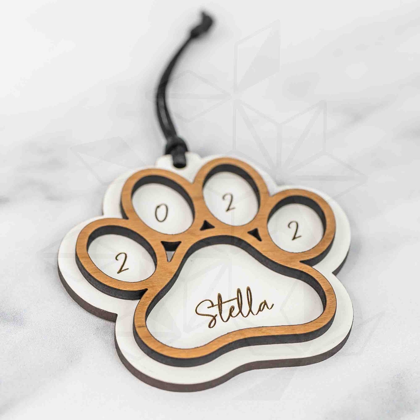 Custom Wood Ornaments: 3D Paw Print - LeeMo Designs
