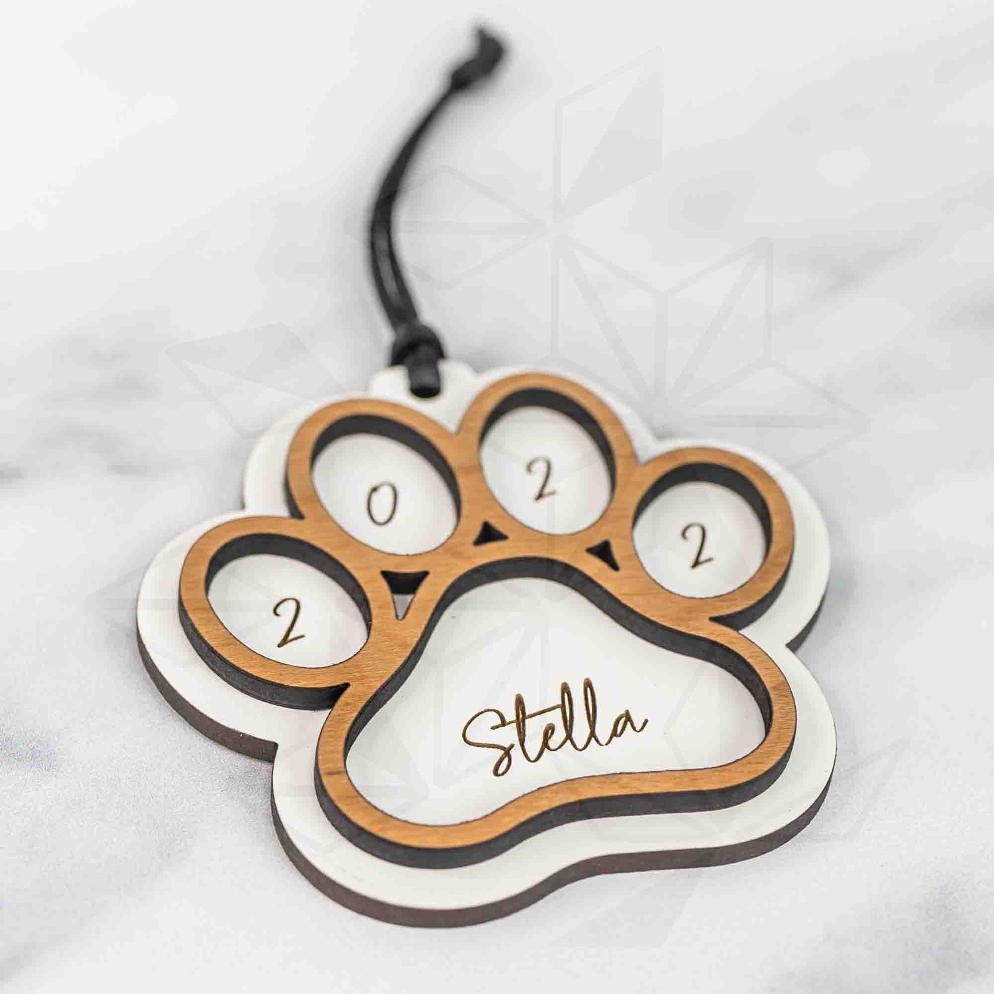 Custom Wood Ornaments: 3D Paw Print - LeeMo Designs