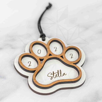 Custom Wood Ornaments: 3D Paw Print - LeeMo Designs