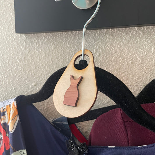 hanging closet organizers - dresses - birch plywood closet organizers by LeeMo Designs in Bend Oregon