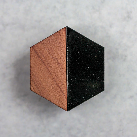 Decorative Refrigerator Magnets - Hexagonal cedar wood, hand painted by LeeMo Designs in Bend, Oregon