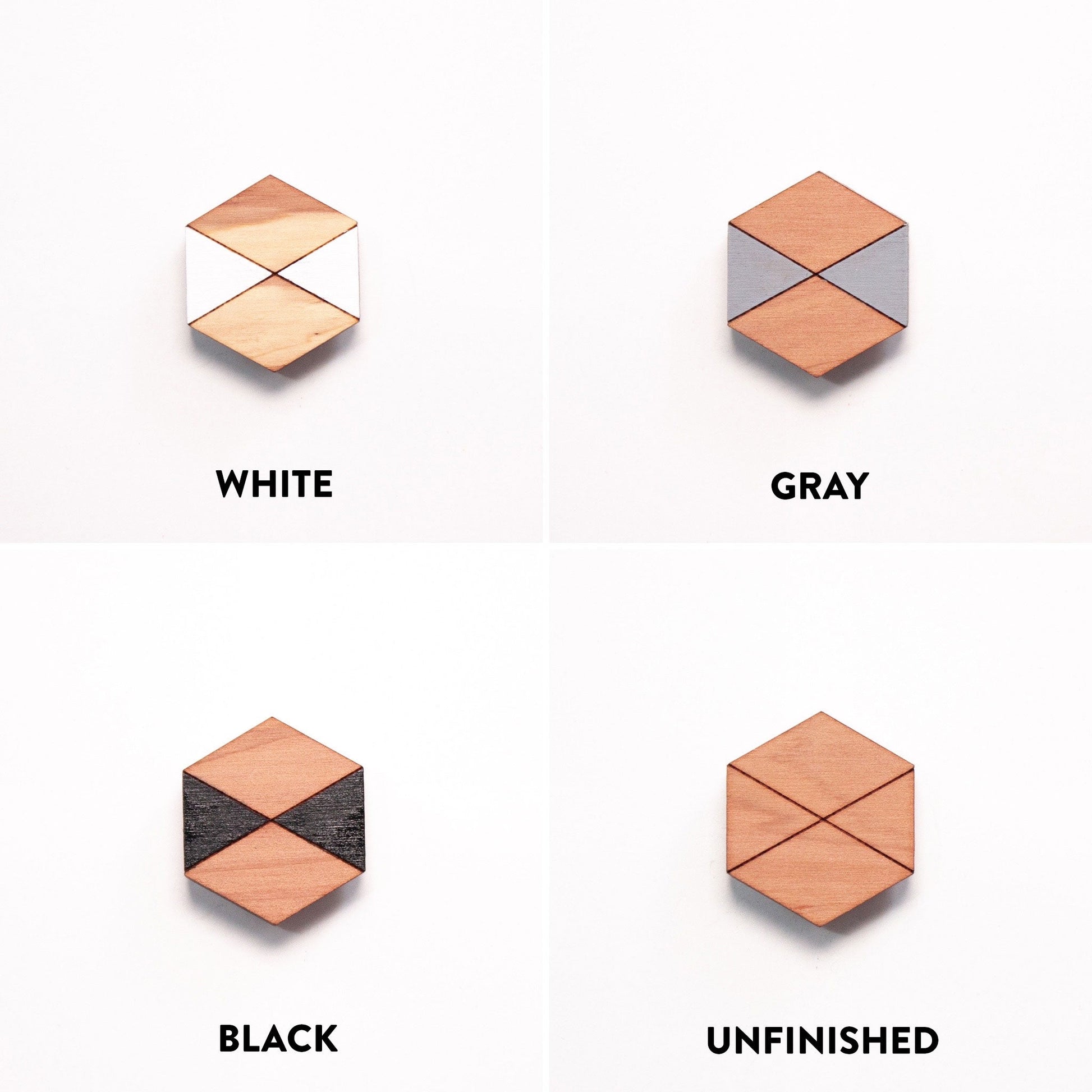 Decorative Refrigerator Magnets - Hexagonal cedar wood, hand painted by LeeMo Designs in Bend, Oregon