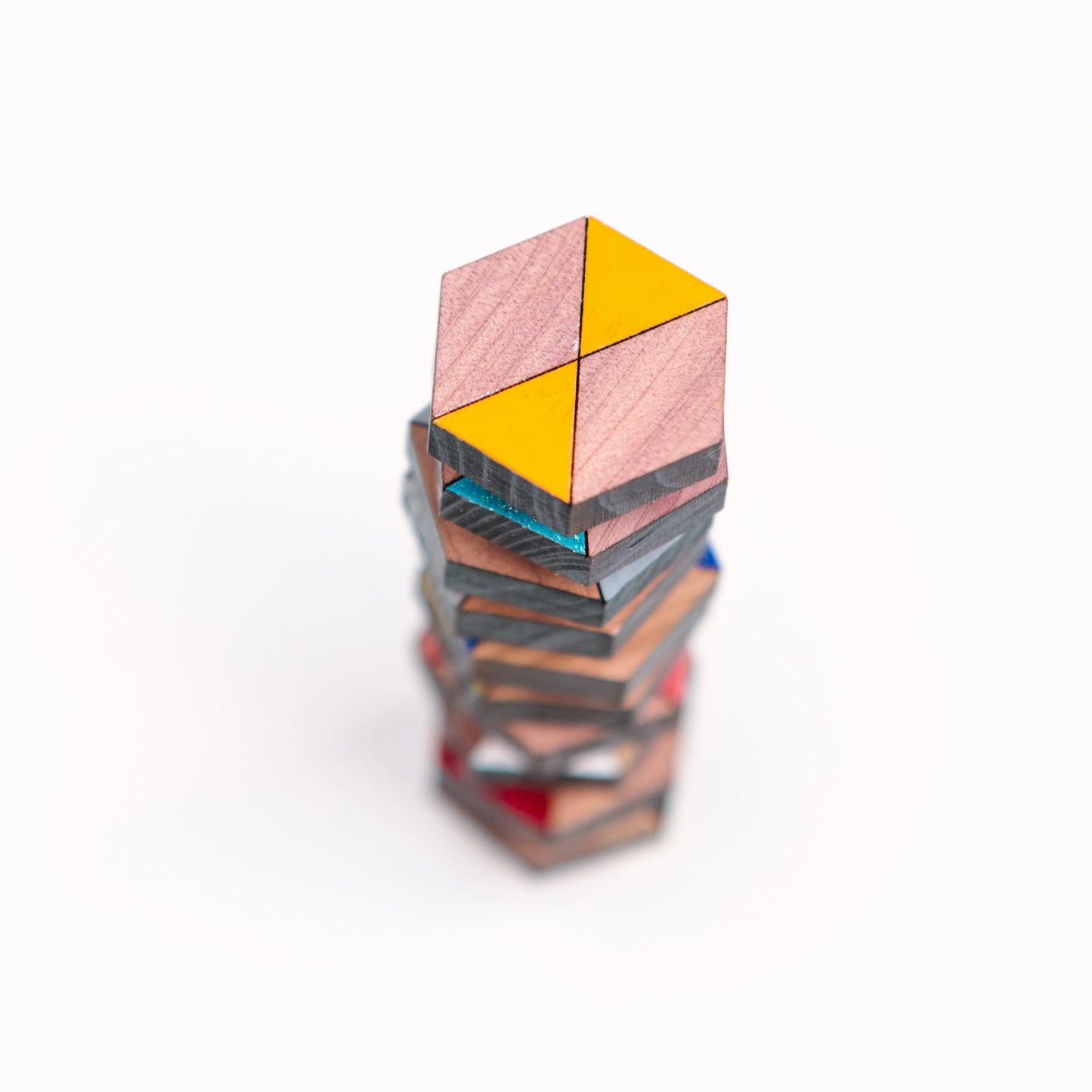 Decorative Refrigerator Magnets - Hexagonal cedar wood, hand painted by LeeMo Designs in Bend, Oregon