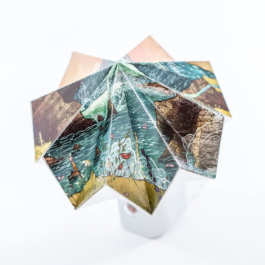Origami Night Light: Ireland Coast By Artist Taylor Rose in collaboration with LeeMo Designs