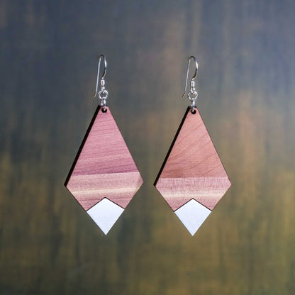 Cedar Wood Kite Earrings - wooden laser cut earrings - cedar wood with sterling silver findings - by LeeMo Designs in Bend, Oregon