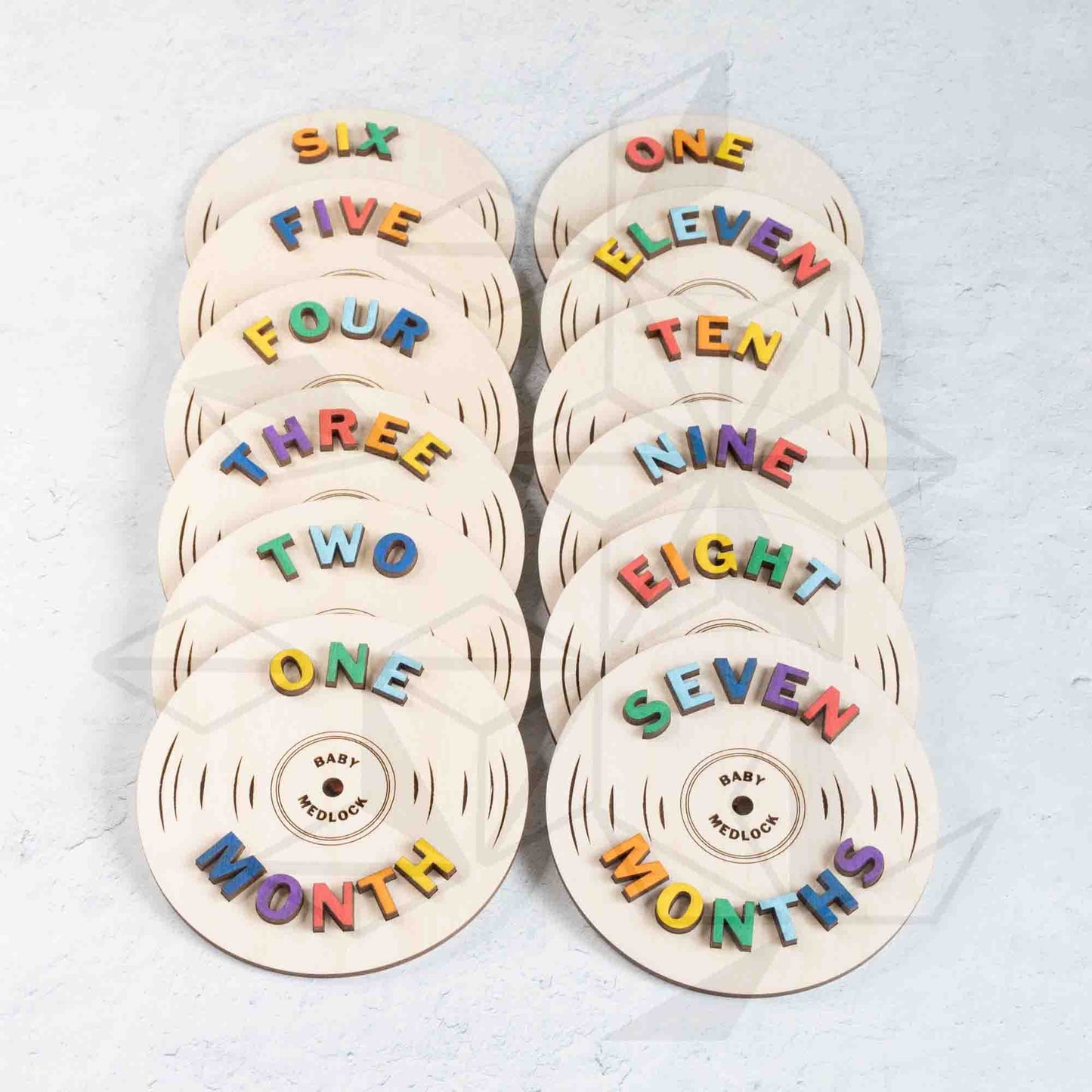 Monthly Milestone Markers - Rainbow Vinyl Records - LeeMo Designs