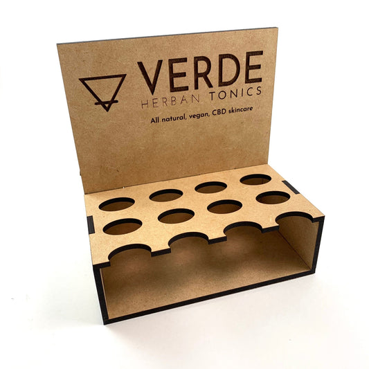 Custom Lip Balm Display Boxes - 12 Lip Balms - Verde Herban Tonics by LeeMo Designs in Bend, Oregon