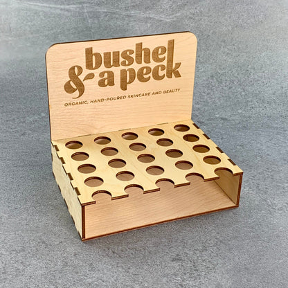 Custom Lip Balm Display Boxes - 25 Lip Balms - Bushel & A Peck Skincare by LeeMo Designs in Bend, Oregon