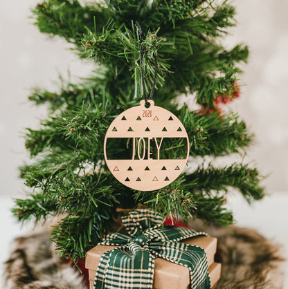 Custom Wood Ornaments: Triangle Design - Laser Cut and Laser Engraved Maple Wood by LeeMo Designs in Bend, Oregon