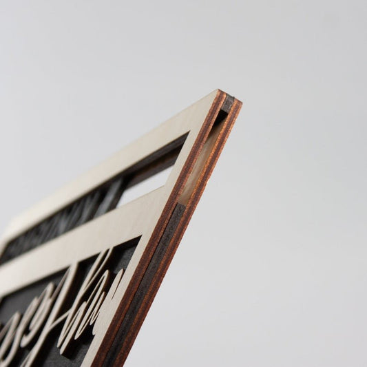 Reusable back-to-school wood sign - Cherry wood sign detail image of grade insert slot - By LeeMo Designs in Bend, Oregon