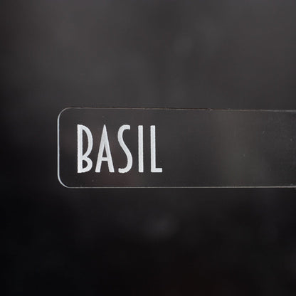 Herb Garden Marker Laser Cut Clear Acrylic Basil Modern Font by LeeMo Designs in Bend, OR