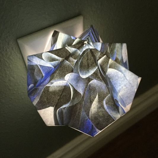 Origami Night Light: Segregation Of Smoke By Artist Lisa Marie Sipe in collaboration with LeeMo Designs in Bend, Oregon