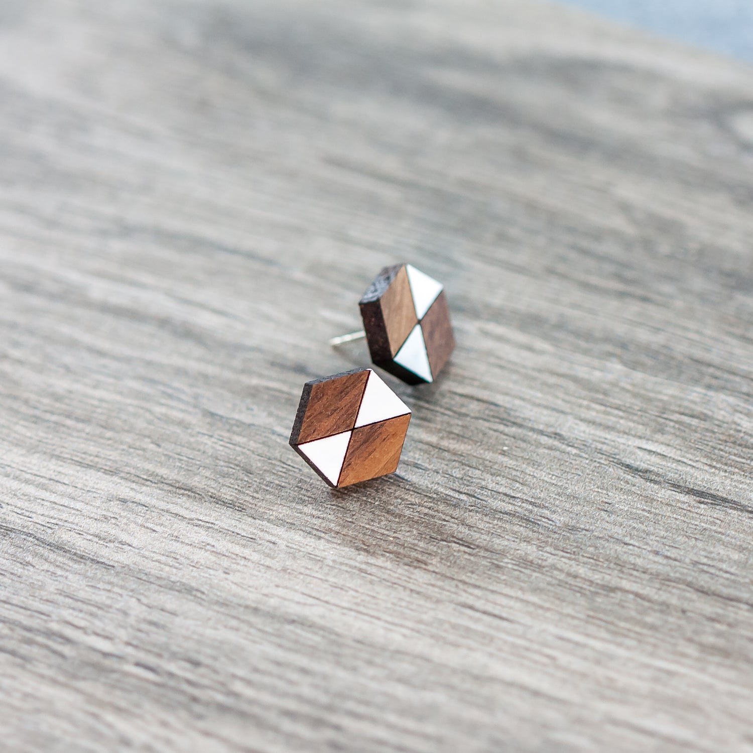 Stud Earrings - GeoStud Hexagon - LeeMo Designs