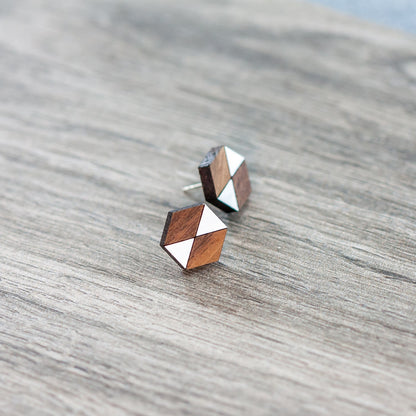 Stud Earrings - GeoStud Hexagon - LeeMo Designs