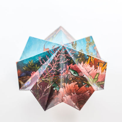 Origami Night Light: Submerged By Artist Taylor Rose in collaboration with LeeMo Designs in Bend, Oregon